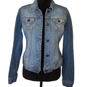 Hollister Surf 1972 Blue Long Sleeve Collared Denim Jacket Size Medium